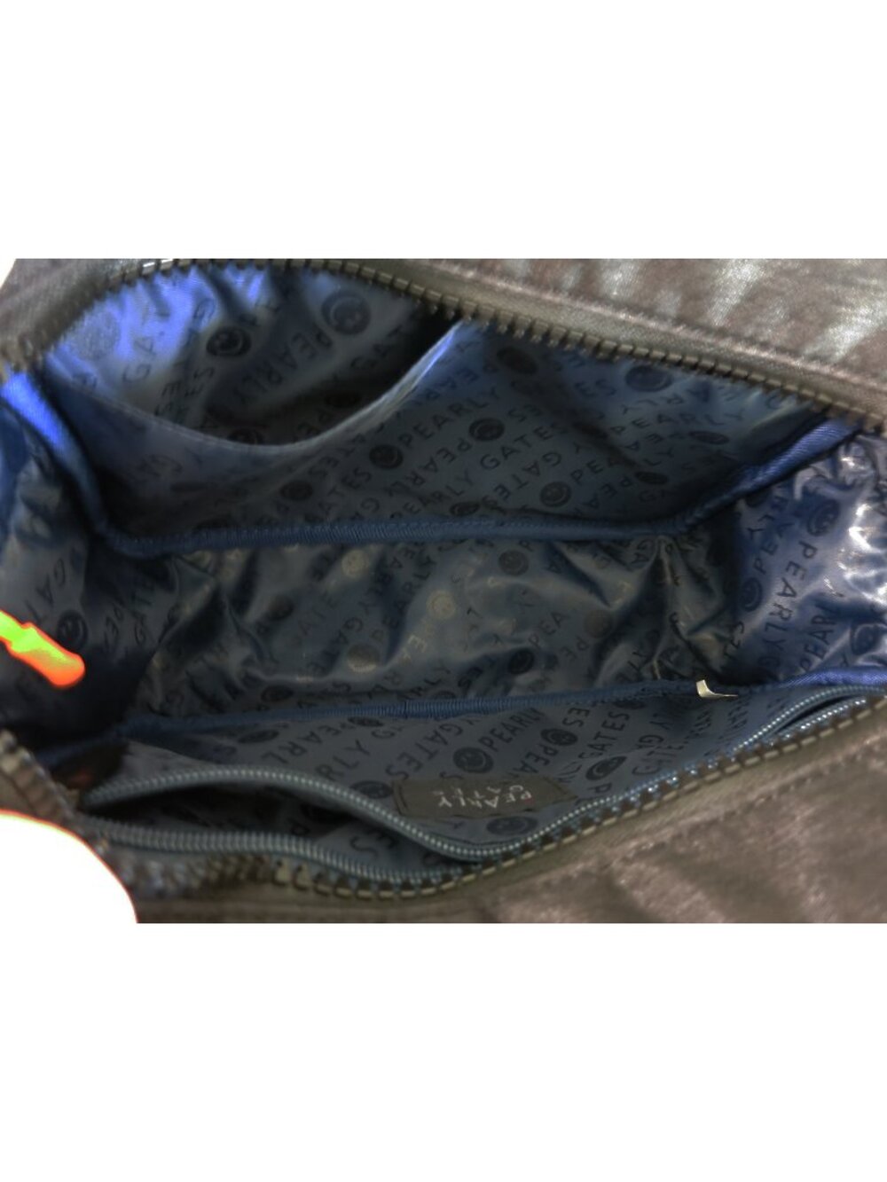 PEARLY GATES Japan Black ACADEMY STYLE Happy Face Charm GOLF Cart Locker Bag - Picture 15 of 16
